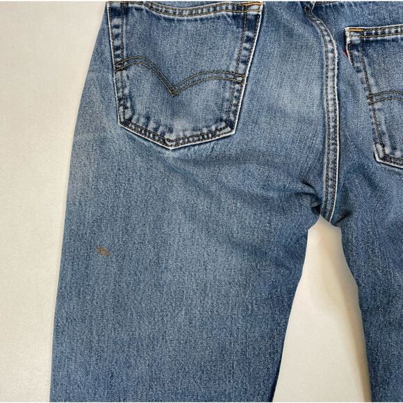 Levi’s 505 Denim Jeans Men Size 32 x 30 Blue Distressed Paint Tag Size 34 x 34 - Picture 8 of 13